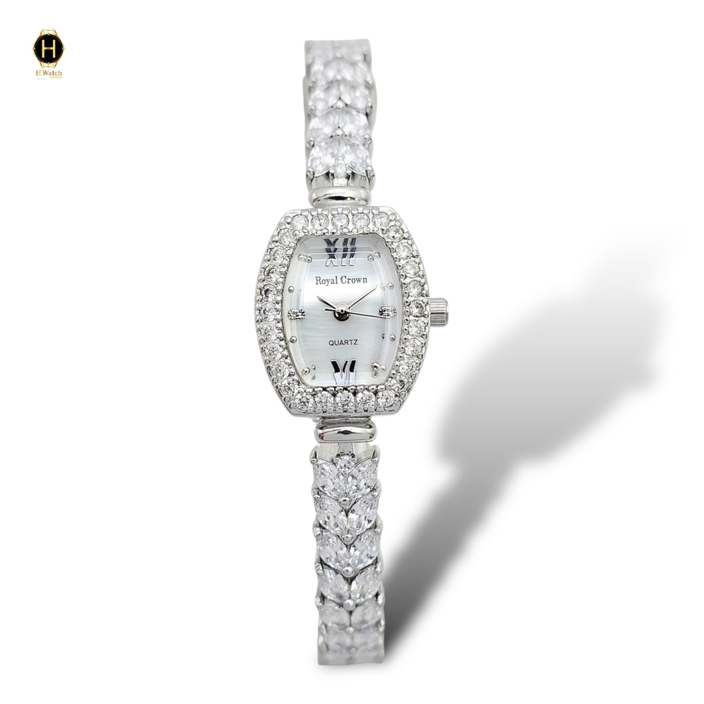 Đồng Hồ Nữ Royal Crown Quartz 9232 Thép Trắng