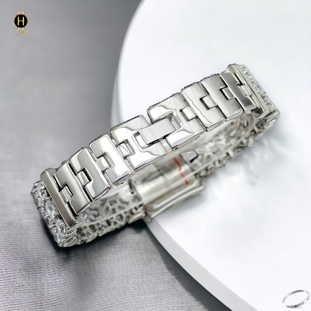 Đồng Hồ Nữ Royal Crown Quartz 9265 Thép Trắng