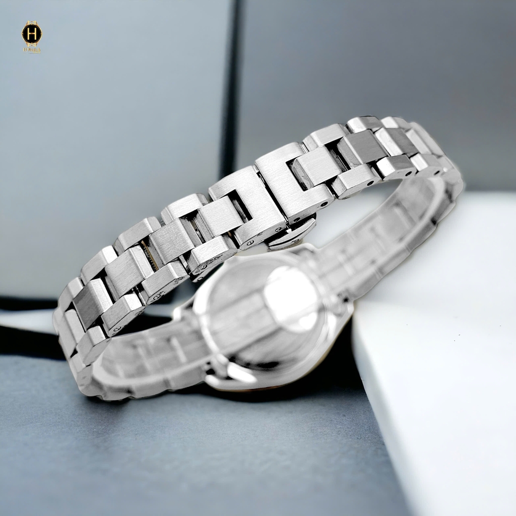 Đồng Hồ Nữ Scottie Quartz 9595 Thép Trắng Mặt Xà Cừ
