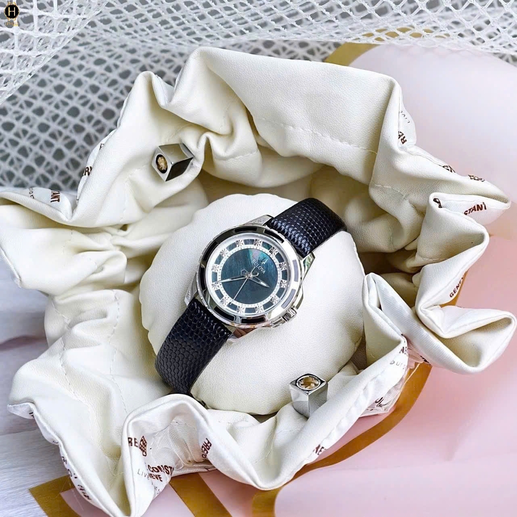 Đồng Hồ Nữ Bulova Quartz Lizard Black Enamel Inlayed 98P118