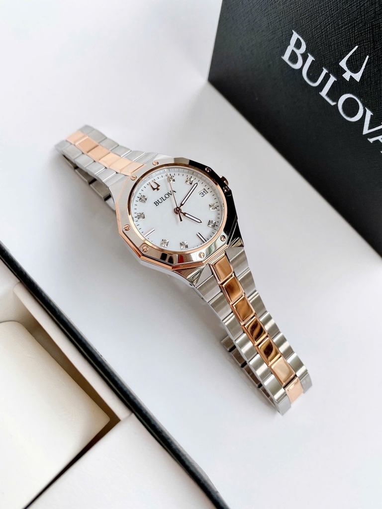 Đồng Hồ Nữ Bulova Quartz Diamond 98P235