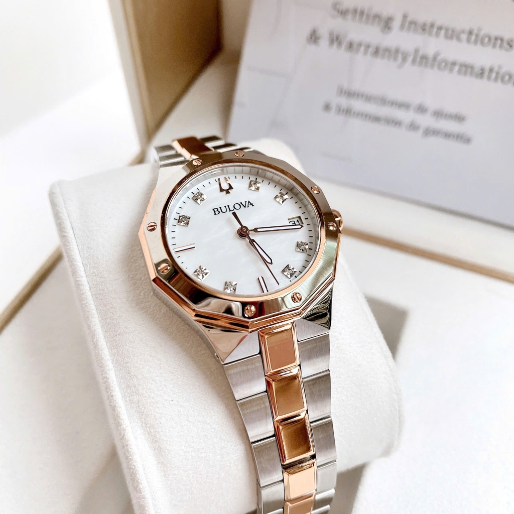 Đồng Hồ Nữ Bulova Quartz Diamond 98P235