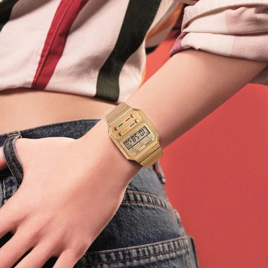 Đồng Hồ Unisex Casio Quartz A100WEG-9ADF Dây Thép Vỏ Vàng Mặt Vàng