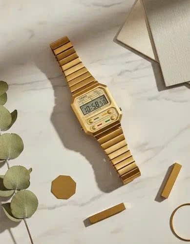 Đồng Hồ Unisex Casio Quartz A100WEG-9ADF Dây Thép Vỏ Vàng Mặt Vàng