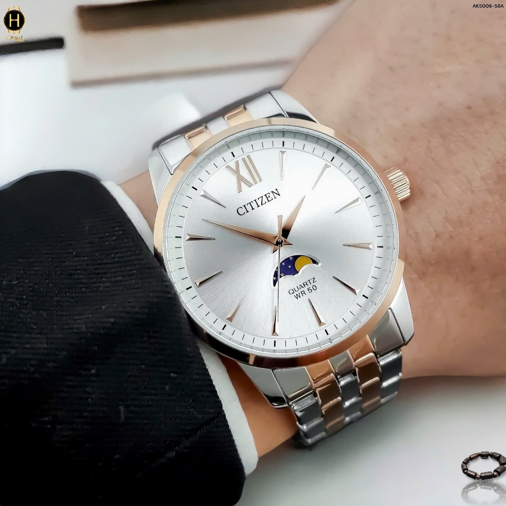 Đồng Hồ Nam Citizen Quartz MoonPhase AK5006-58A