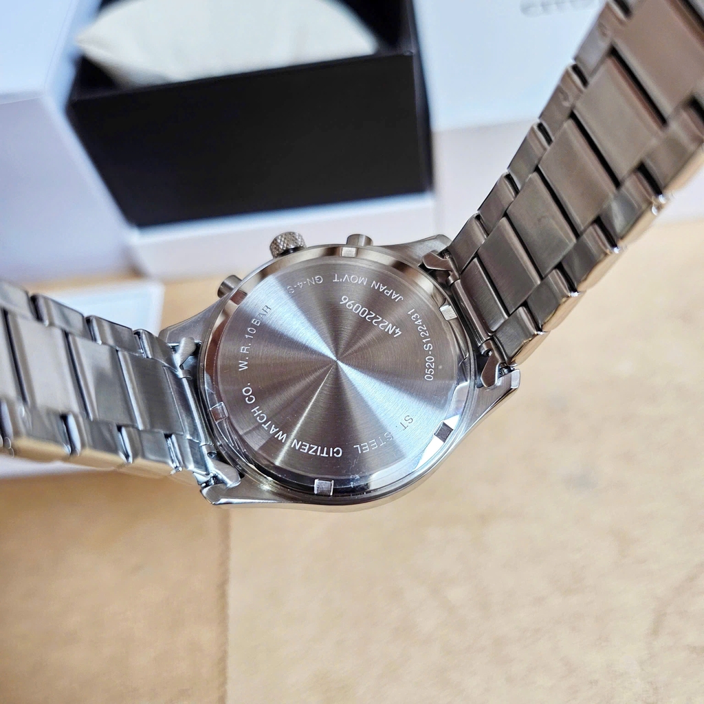 Đồng Hồ Nam Citizen Quartz Chronograp AN8190-51L Dây Sắt Mặt Xanh Dạ Quang