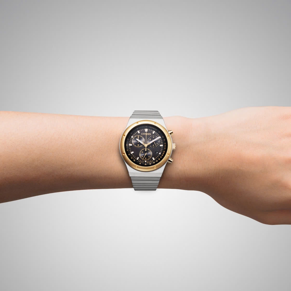 Đồng Hồ Nam Citizen Quartz Eco-Drive Chronograph Tachymeter AT2544-64E