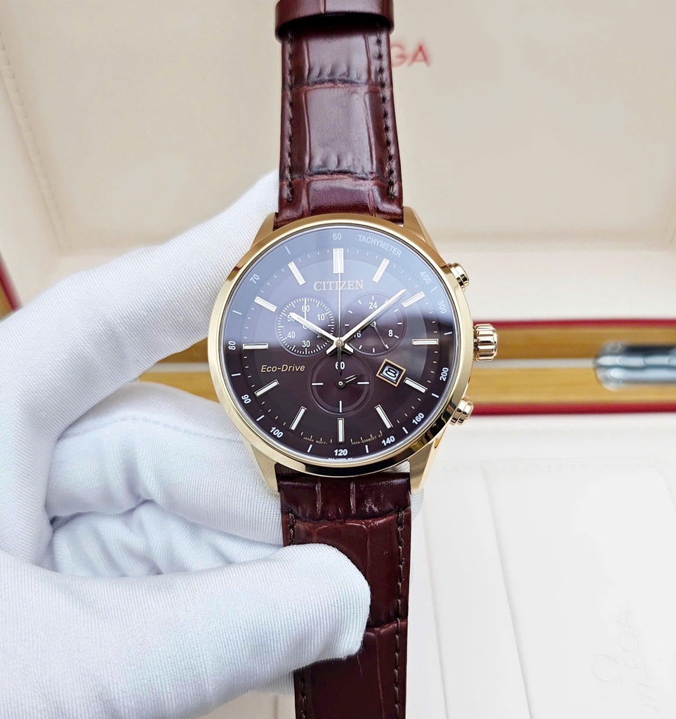 Đồng Hồ Nam Citizen Quartz Eco-Drive Chronograph Tachymeter AT2573-07X