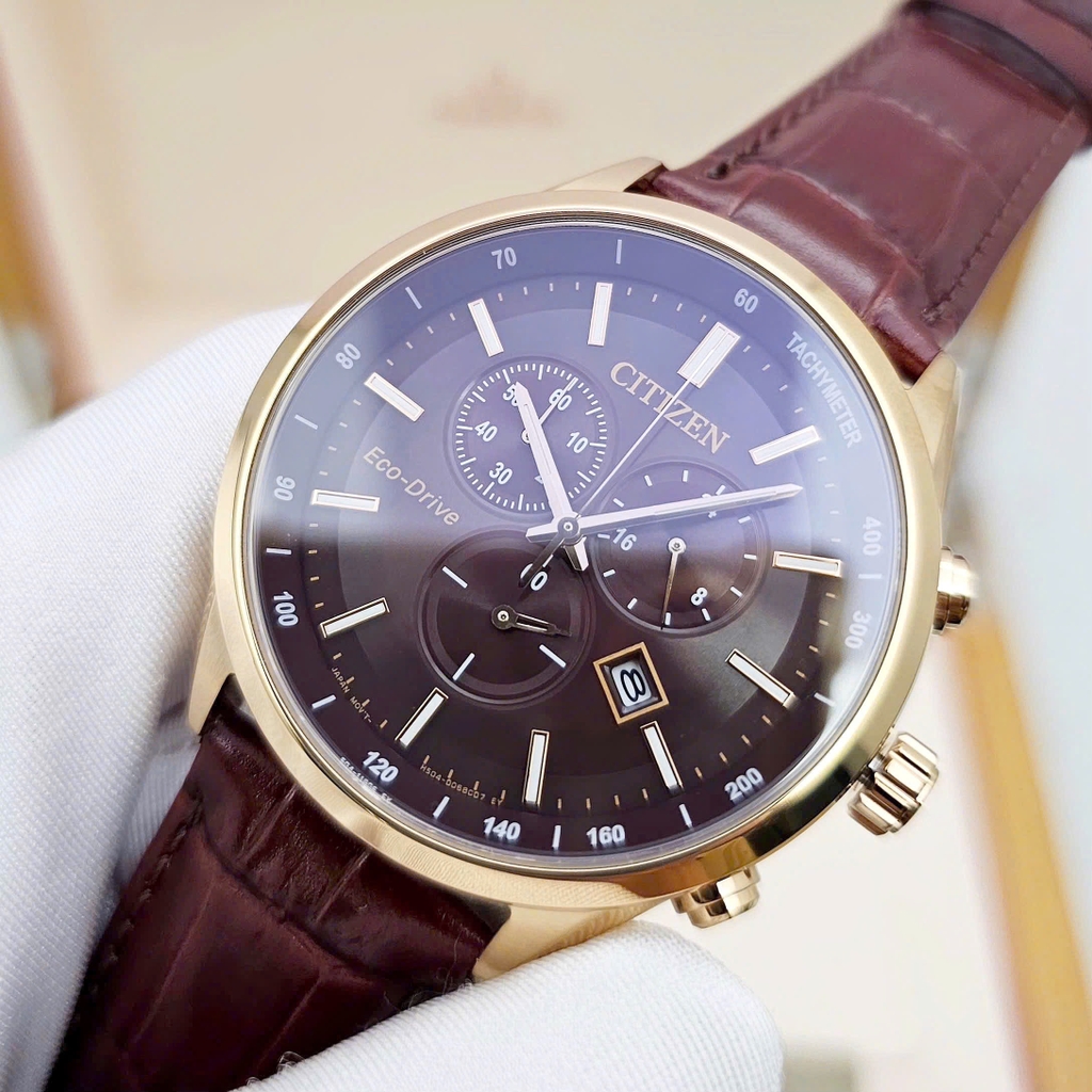 Đồng Hồ Nam Citizen Quartz Eco-Drive Chronograph Tachymeter AT2573-07X