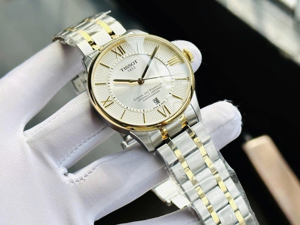 Đồng Hồ Nam Tissot Automatic Chemin Des Tourelles Cosc Demi Gold T099.408.22.038.00 (T0994082203800)