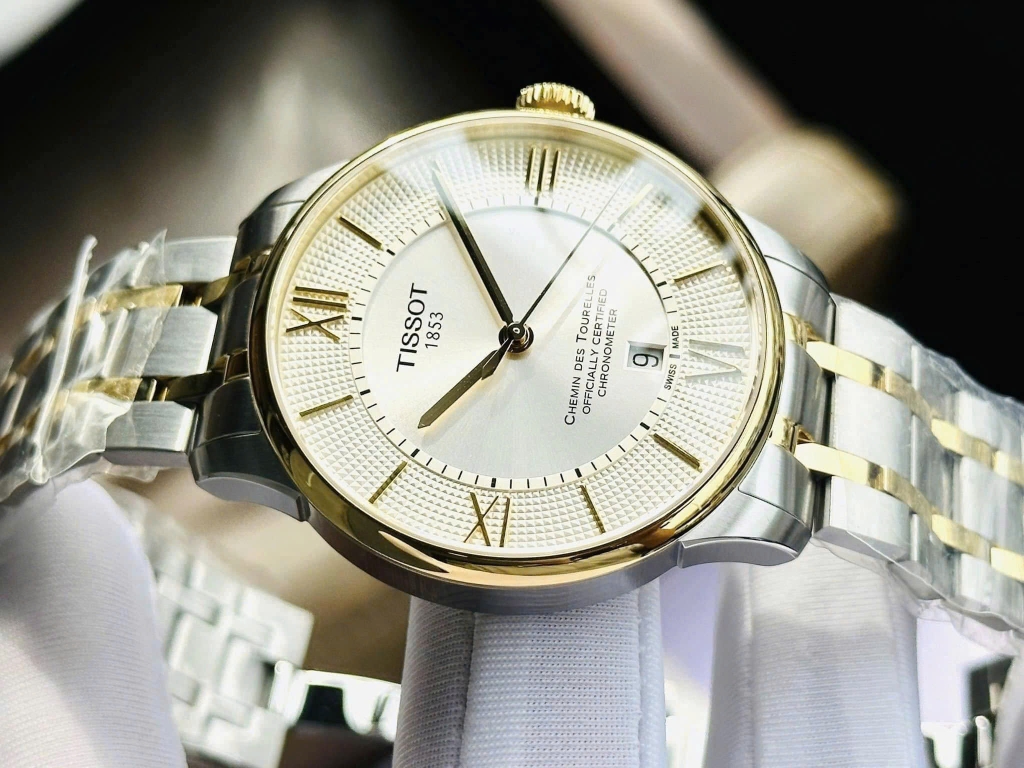 Đồng Hồ Nam Tissot Automatic Chemin Des Tourelles Cosc Demi Gold T099.408.22.038.00 (T0994082203800)