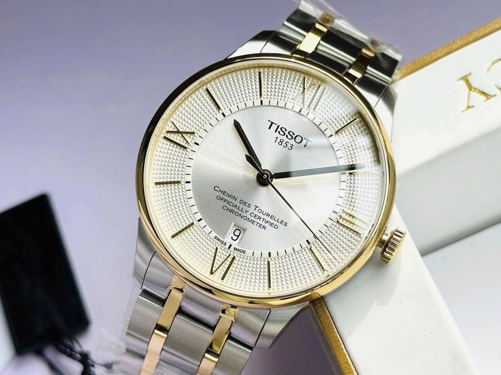 Đồng Hồ Nam Tissot Automatic Chemin Des Tourelles Cosc Demi Gold T099.408.22.038.00 (T0994082203800)