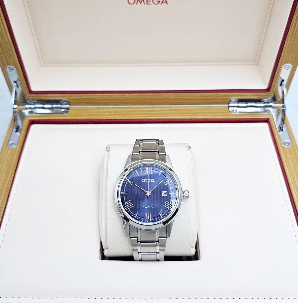 Đồng Hồ Nam Citizen Quartz Eco-Drive AW1231-58L Thép Mặt Xanh Lam