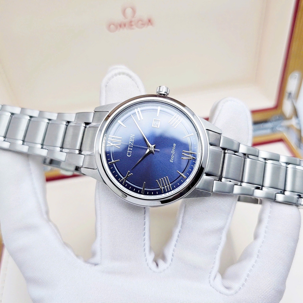 Đồng Hồ Nam Citizen Quartz Eco-Drive AW1231-58L Thép Mặt Xanh Lam