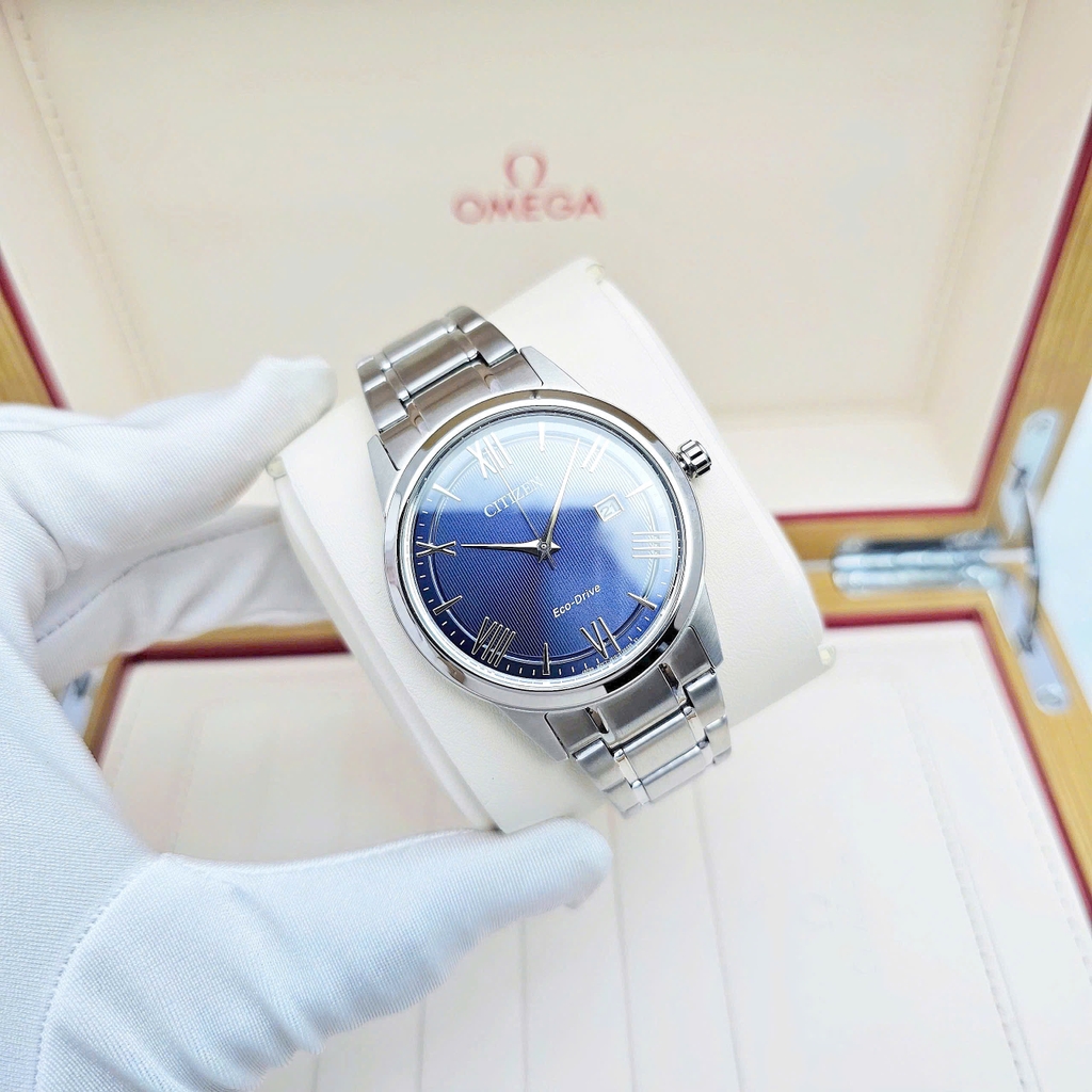 Đồng Hồ Nam Citizen Quartz Eco-Drive AW1231-58L Thép Mặt Xanh Lam