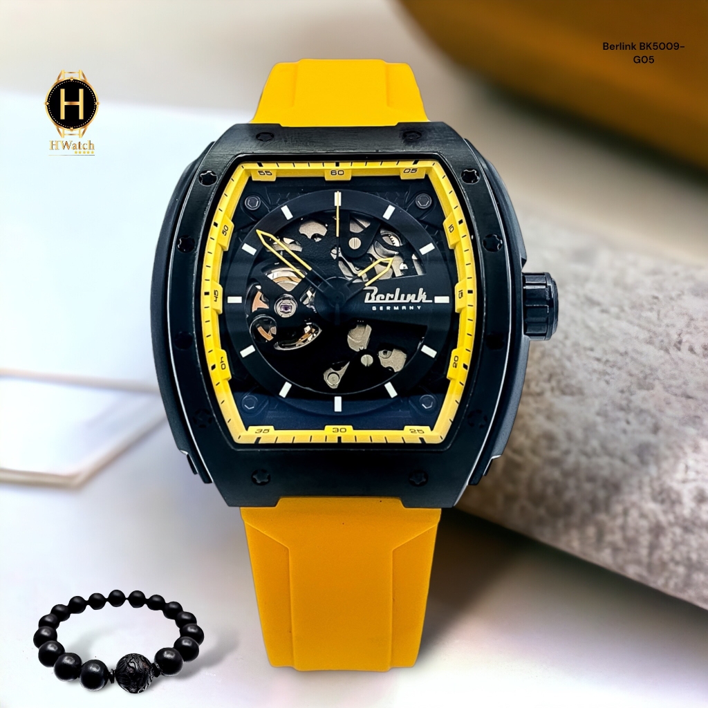 Đồng Hồ Nam Berlink Automatic BK5009-G05 Dây Casu Vỏ Vàng Limited Edition