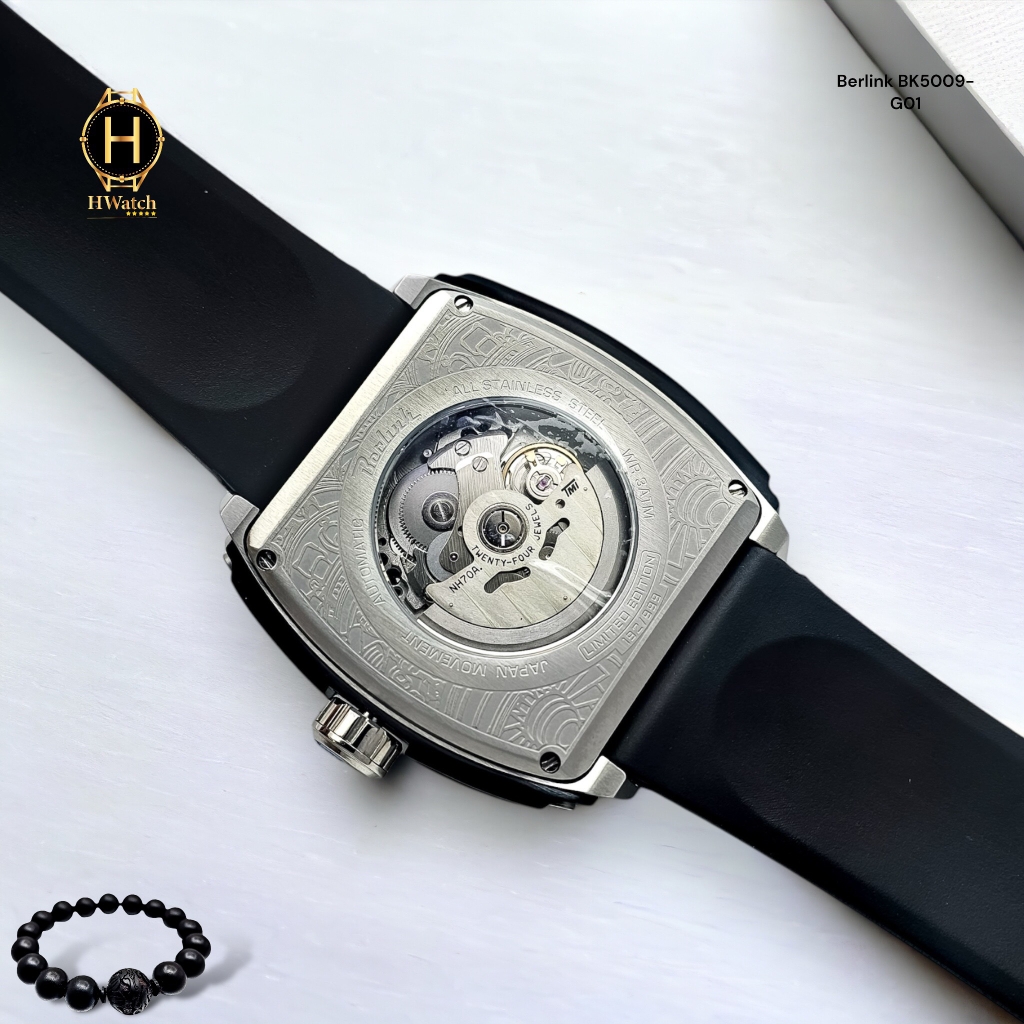 Đồng Hồ Nam Berlink Automatic BK5009-G01 Dây Casu Vỏ Trắng Limited Edition