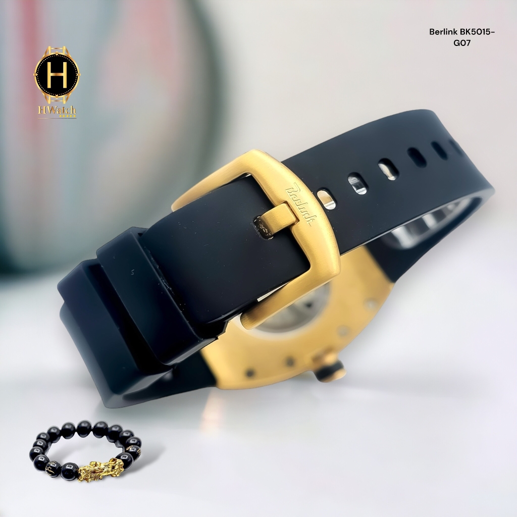 Đồng Hồ Nam Berlink Automatic BK5015-G07 Dây Casu Vỏ Vàng Hồng Đính Đá Limited Edition