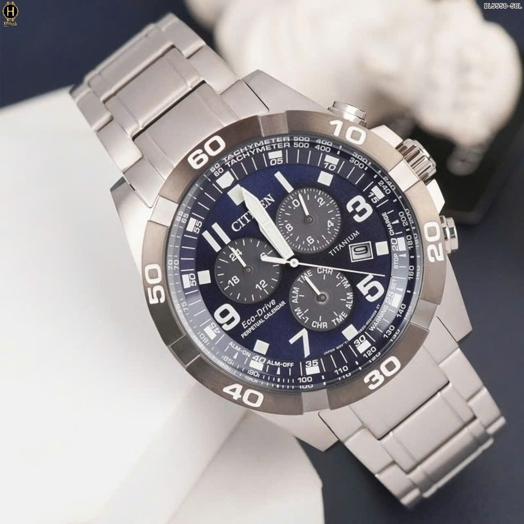 Đồng Hồ Nam Citizen Quartz Eco-Drive Super Titanium Perpetual Calendar BL5558-58L