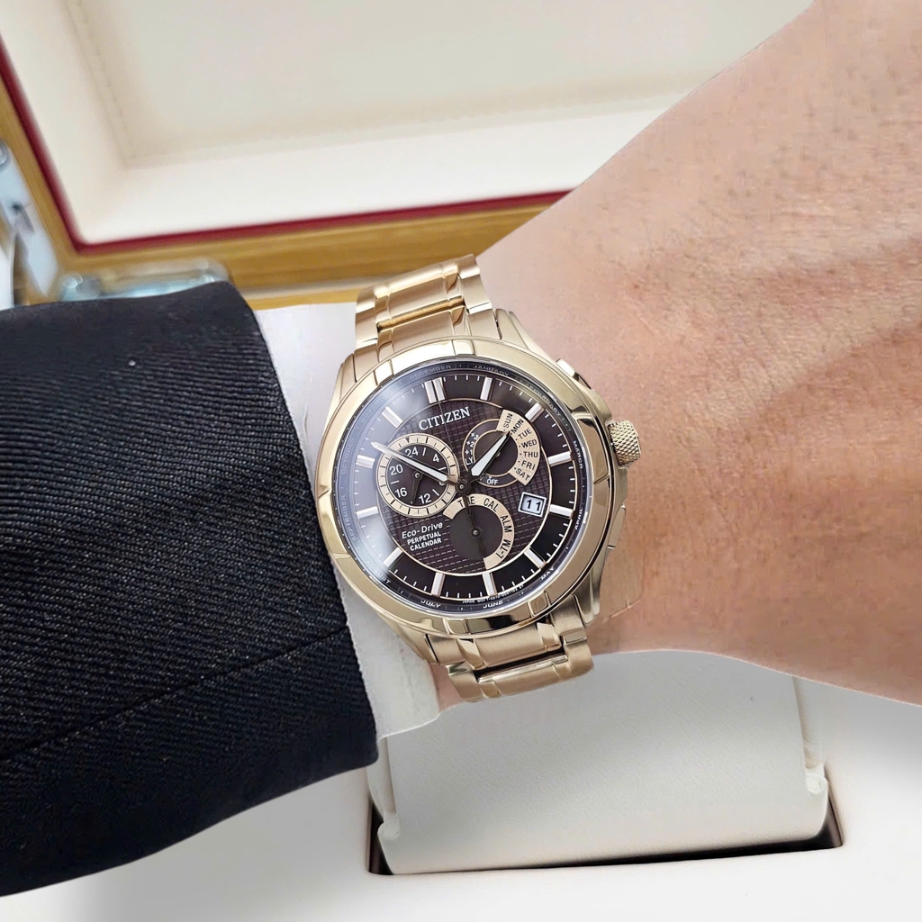 Đồng Hồ Nam Citizen Eco-Drive Perpetual GMT Brown Dial BL8163-50X