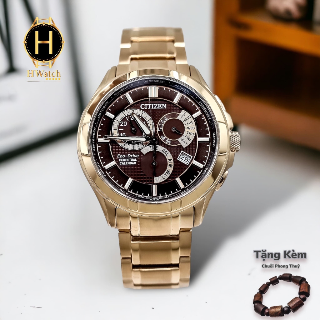 Đồng Hồ Nam Citizen Eco-Drive Perpetual GMT Brown Dial BL8163-50X