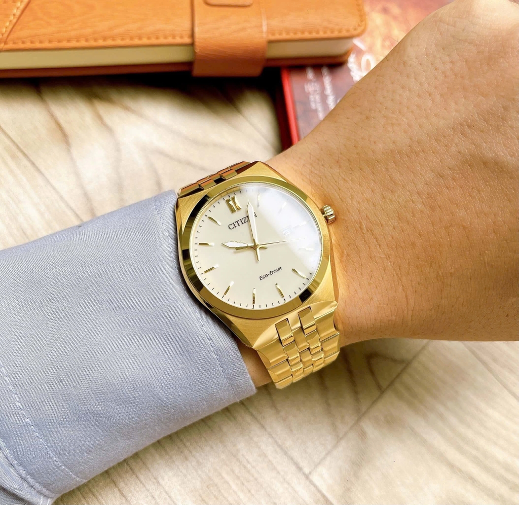 Đồng Hồ Nam Citizen Quartz Eco-Drive BM7332-61P Gold