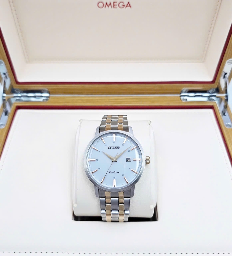 Đồng Hồ Nam Citizen Quartz Eco-Drive Demi Gold White Dial BM7466-81H