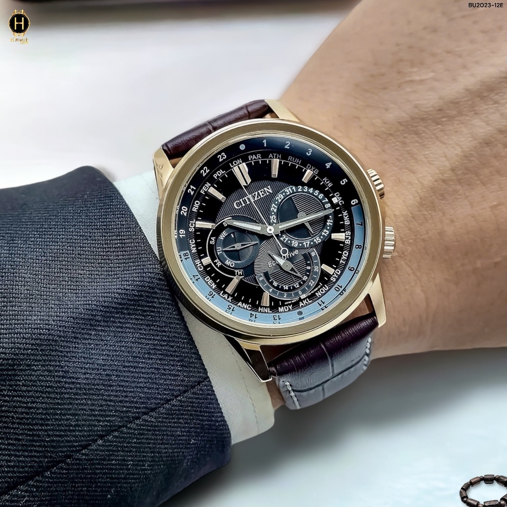 Đồng Hồ Nam Citizen Quartz Eco-Drive Multi Function World Time  BU2023-12E