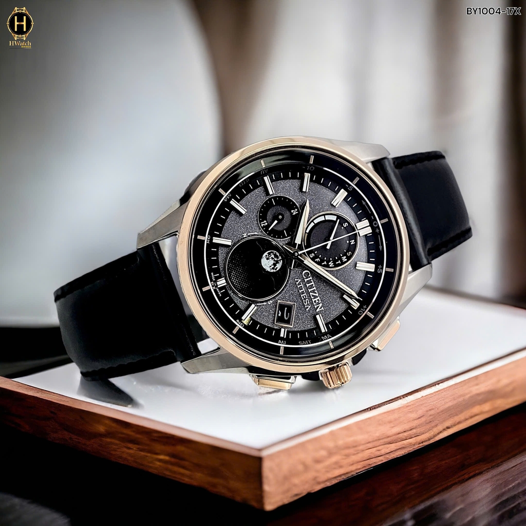Đồng Hồ Nam Citizen Quartz Eco-Drive BY1004-17X Attesa Titanium Radio Controlled Perpetual CalendarMoon Phase