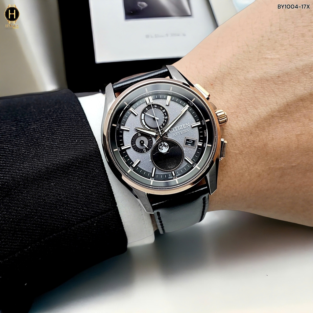 Đồng Hồ Nam Citizen Quartz Eco-Drive BY1004-17X Attesa Titanium Radio Controlled Perpetual CalendarMoon Phase