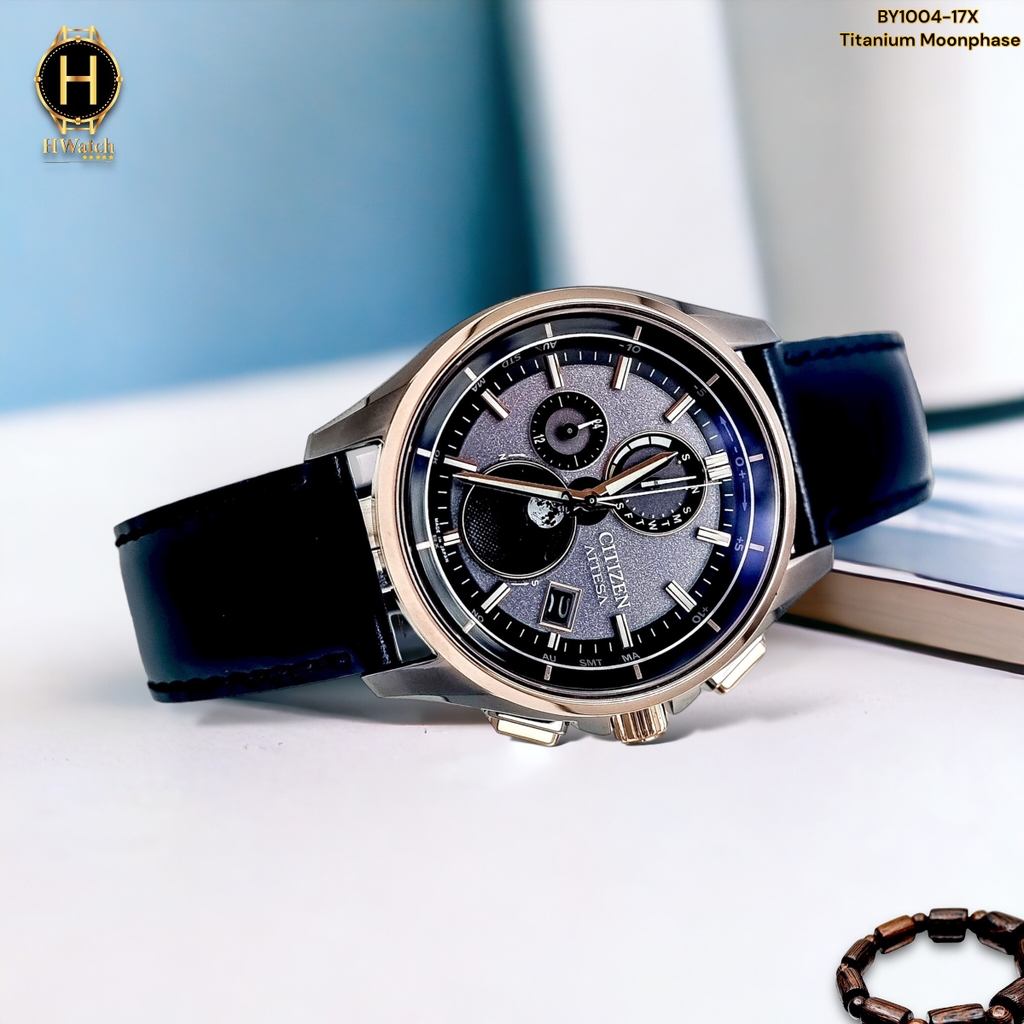 Đồng Hồ Nam Citizen Quartz Eco-Drive BY1004-17X Attesa Titanium Radio Controlled Perpetual CalendarMoon Phase