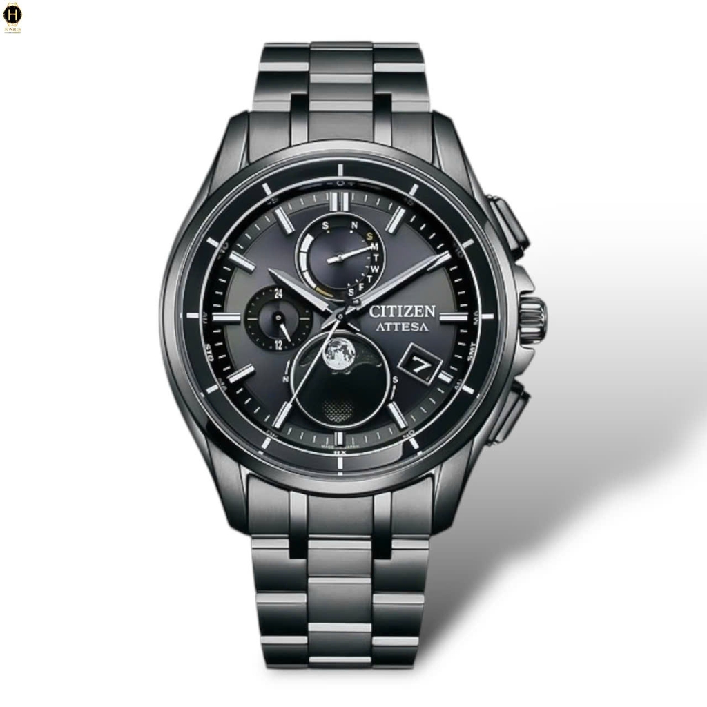 Đồng Hồ Nam Citizen Quartz Eco-drive Attesa Titanium Radio Controlled Perpetual Calendar Moon Phase BY1006-62E