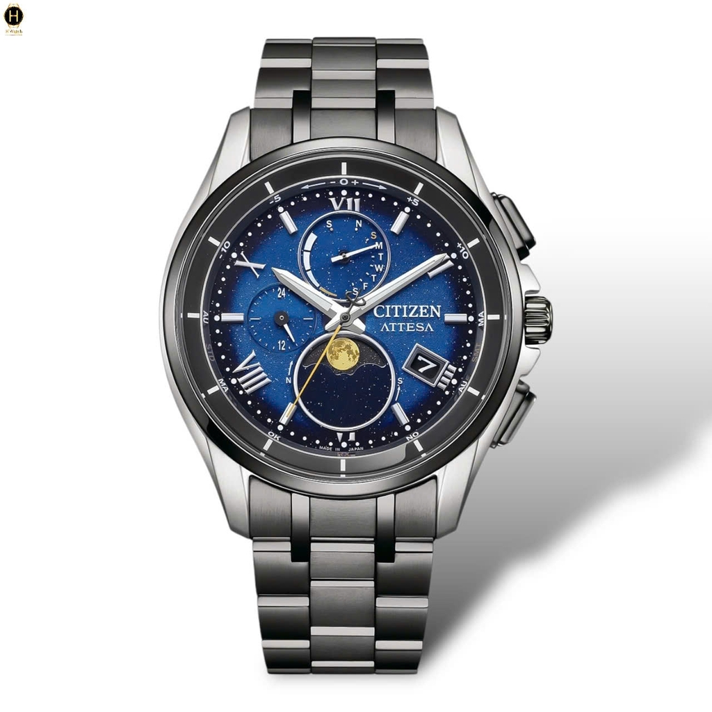 Đồng Hồ Nam Citizen Quartz Eco-drive Atessa Limited Pair YOZORA Titanium Radio Controlled Perpetual Calendar Moon Phase BY1007-60L