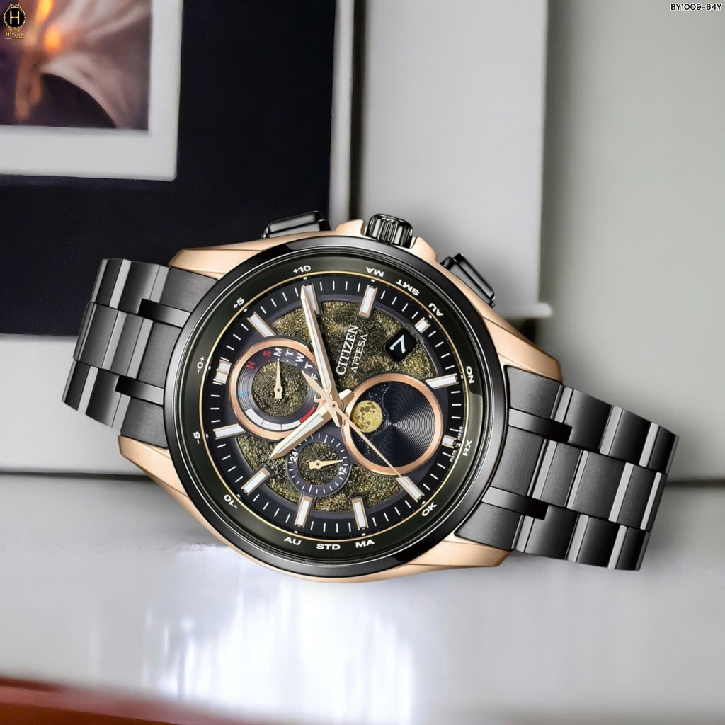 Đồng Hồ Nam Citizen Quartz Eco-drive Atessa Hakuto Limited Titanium Radio Controlled Perpetual Calendar Moon Phase BY1009-64Y
