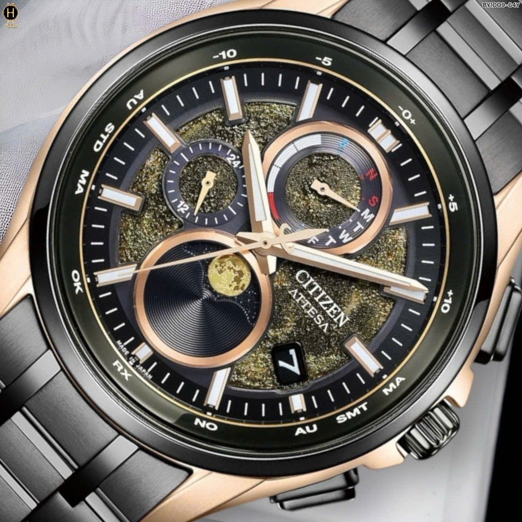 Đồng Hồ Nam Citizen Quartz Eco-drive Atessa Hakuto Limited Titanium Radio Controlled Perpetual Calendar Moon Phase BY1009-64Y