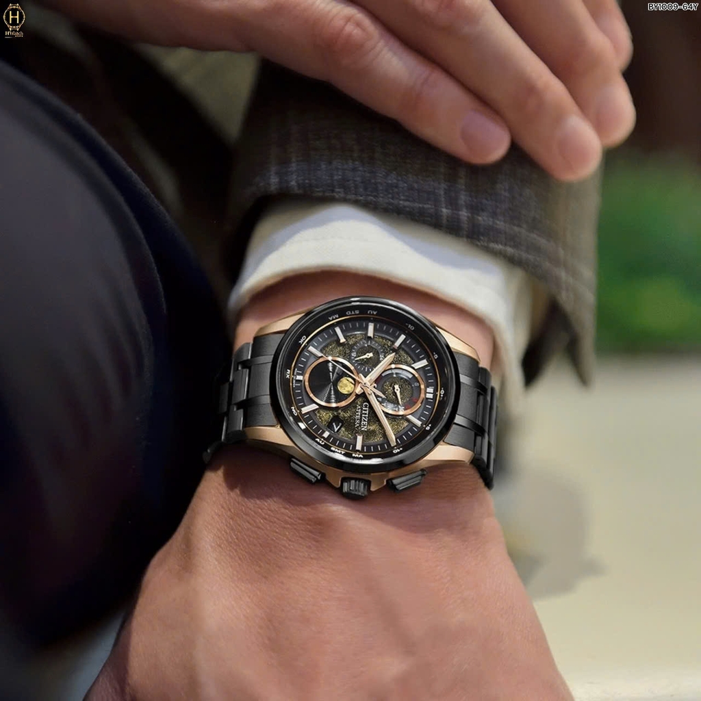 Đồng Hồ Nam Citizen Quartz Eco-drive Atessa Hakuto Limited Titanium Radio Controlled Perpetual Calendar Moon Phase BY1009-64Y