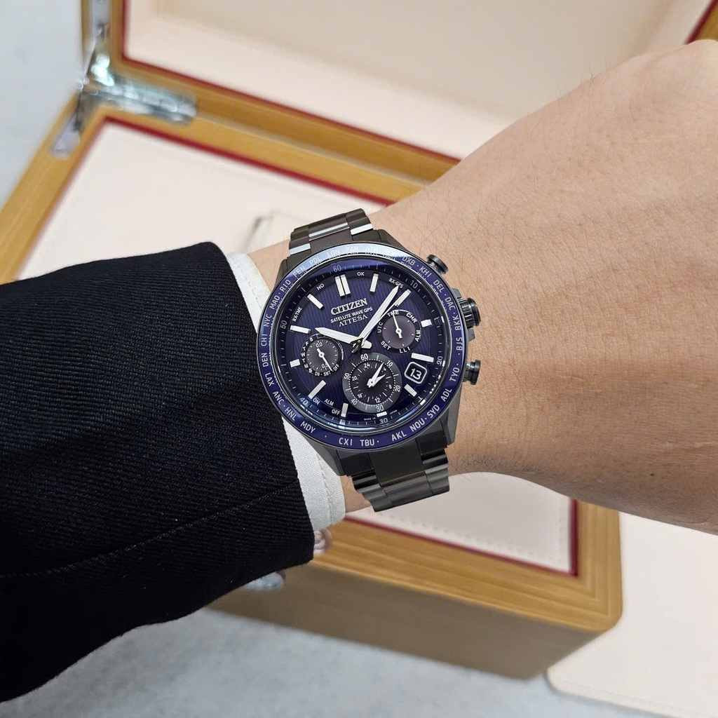 Đồng Hồ Nam Citizen Quartz Eco-Drive Attesa Satellite Wave GPS CC4059-64L