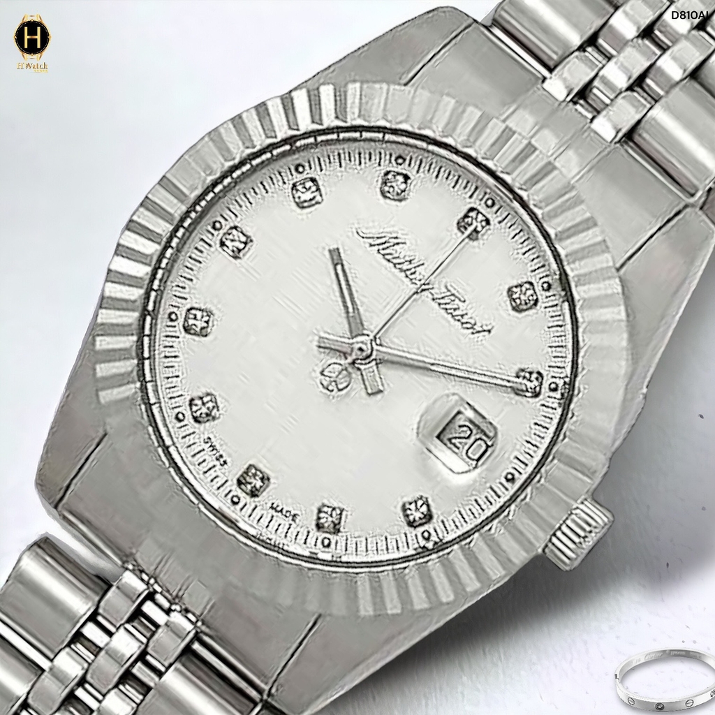 Đồng Hồ Nữ Mathey Tissot Quartz D810AI Dây Thép Mặt Trắng