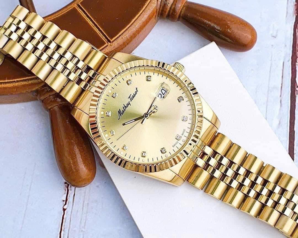 Đồng Hồ Nam Mathey Tissot Quartz Full Gold H710PDI