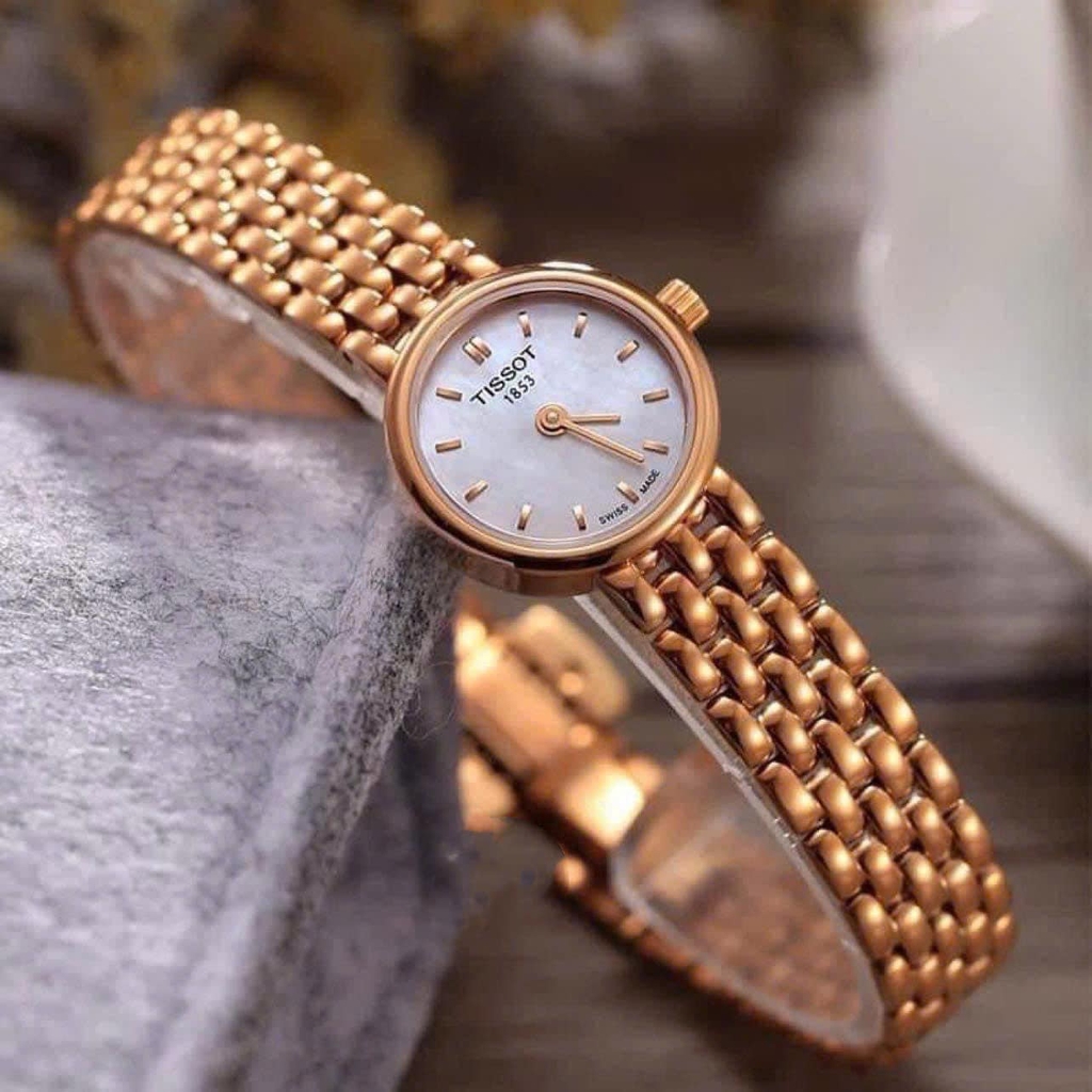 Đồng Hồ Nữ Tissot Quartz Lovely Dây Thép Vàng Hồng Mặt Trắng Sapphire T058.009.33.031.01 ( T0580093303101 )