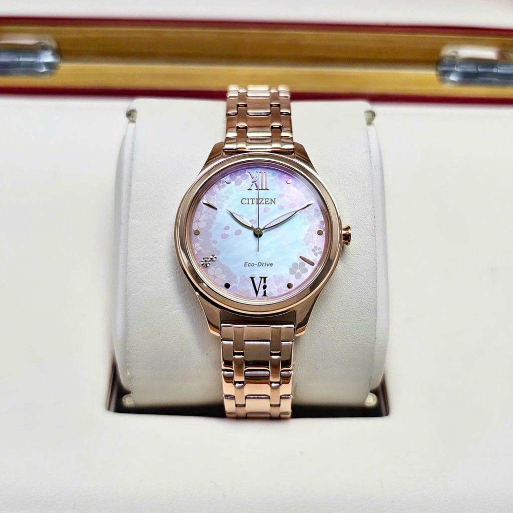 Đồng Hồ Nữ Citizen Quartz Eco-Drive Sakura Limited EM0508-98W