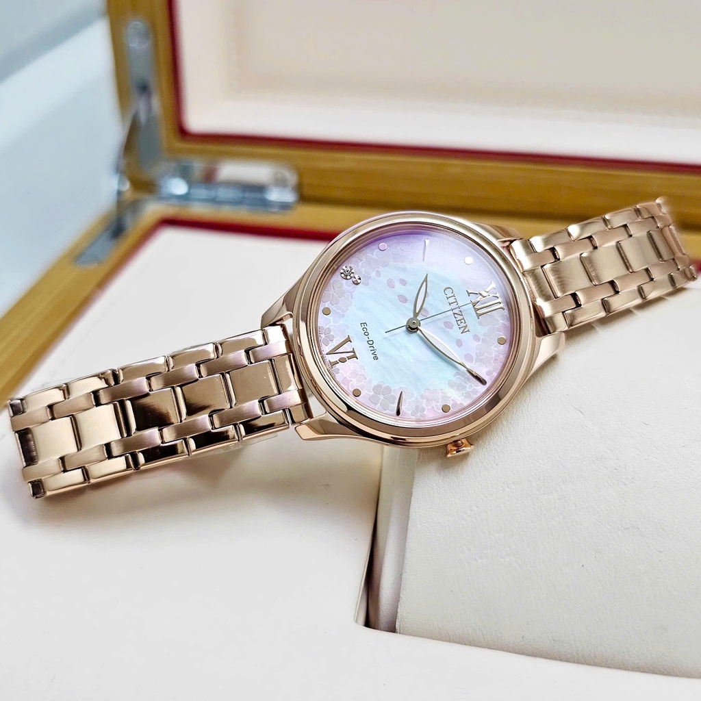 Đồng Hồ Nữ Citizen Quartz Eco-Drive Sakura Limited EM0508-98W