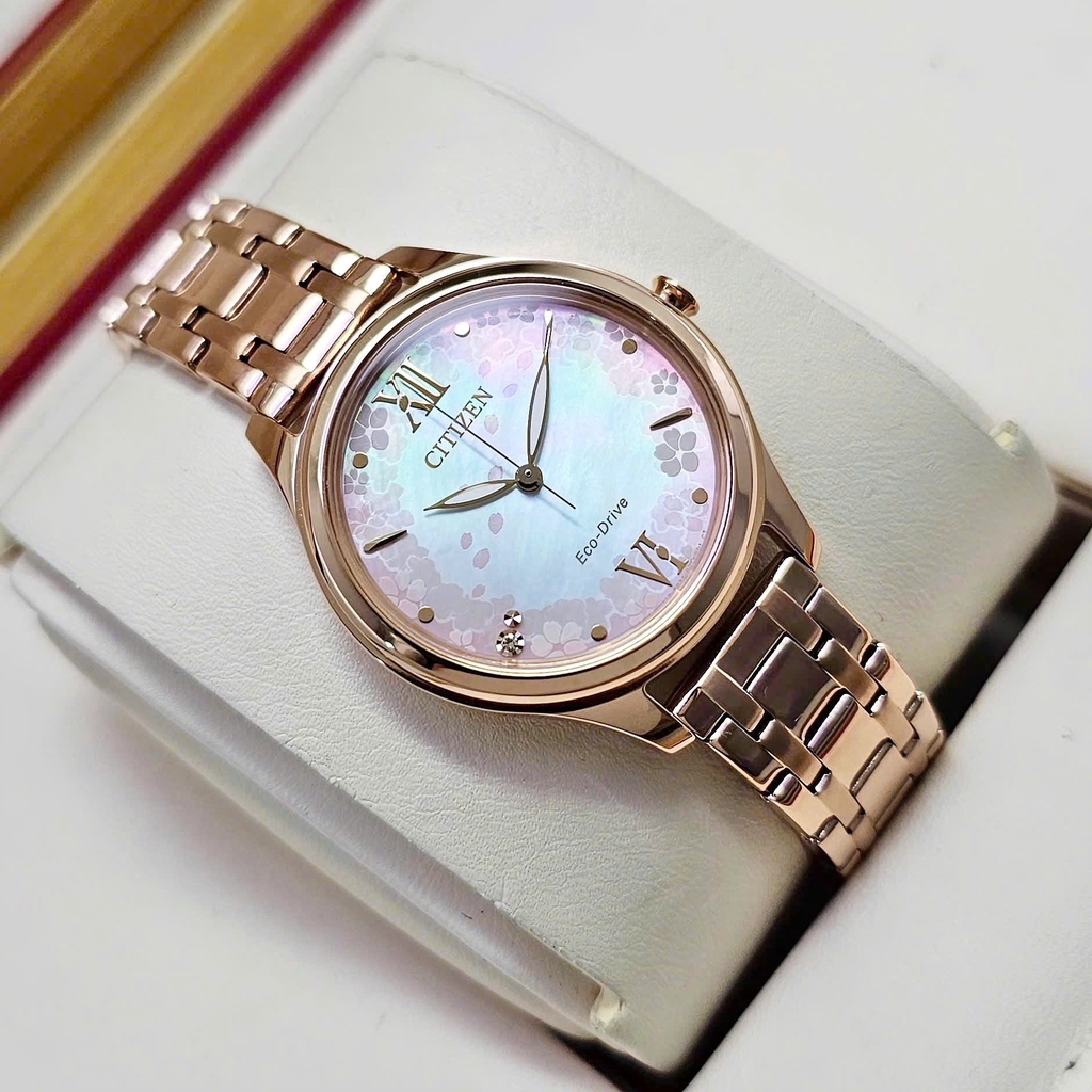 Đồng Hồ Nữ Citizen Quartz Eco-Drive Sakura Limited EM0508-98W