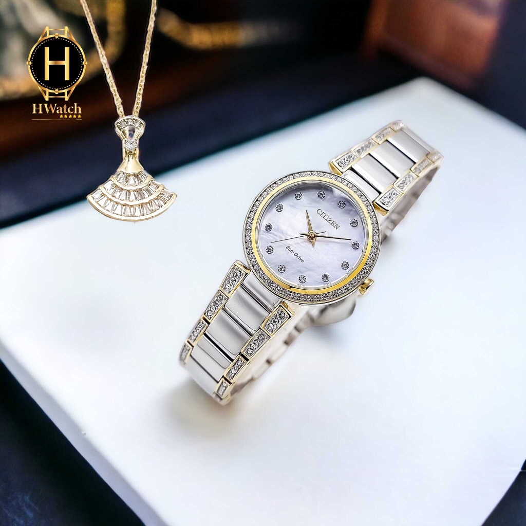 Đồng Hồ Nữ Citizen Quartz Eco-Drive Silhouette Crystal EM0844-58D