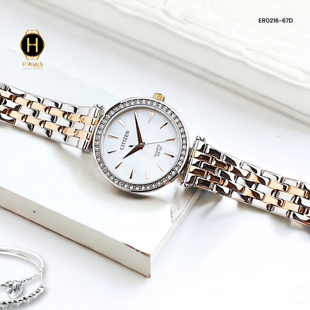 Đồng Hồ Nữ Citizen Quartz ER0216-67D Dây Thép Vỏ Trắng Mặt Trắng