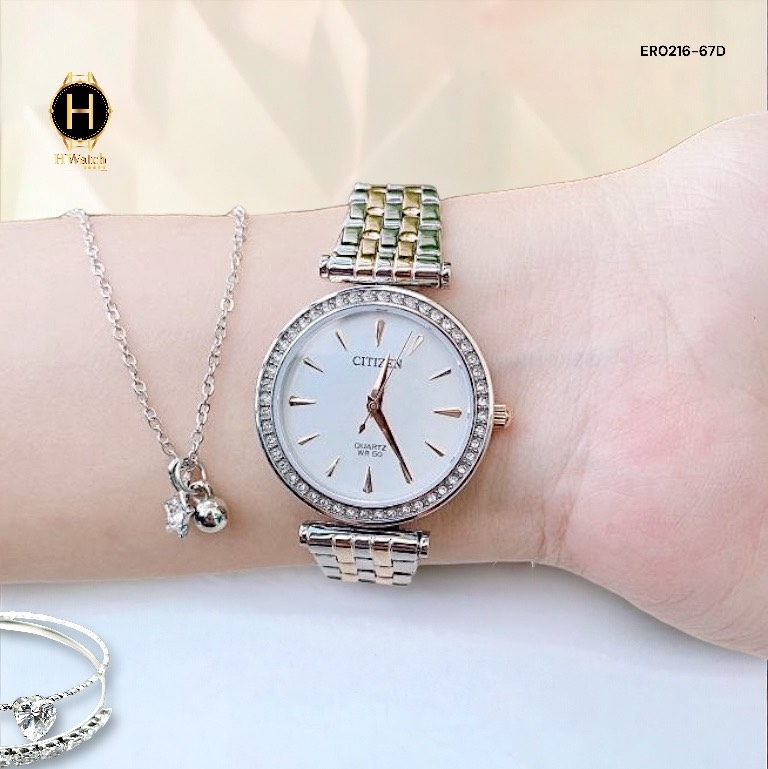 Đồng Hồ Nữ Citizen Quartz ER0216-67D Dây Thép Vỏ Trắng Mặt Trắng