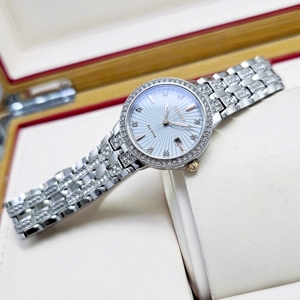 Đồng Hồ Nữ Citizen Quartz Eco-Drive Silhouette Crystal EW2340-58A