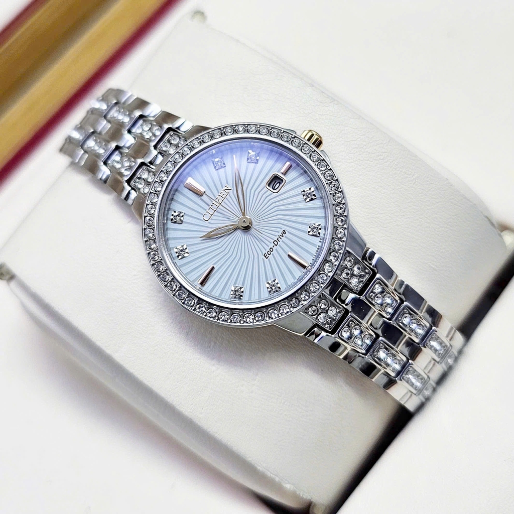 Đồng Hồ Nữ Citizen Quartz Eco-Drive Silhouette Crystal EW2340-58A