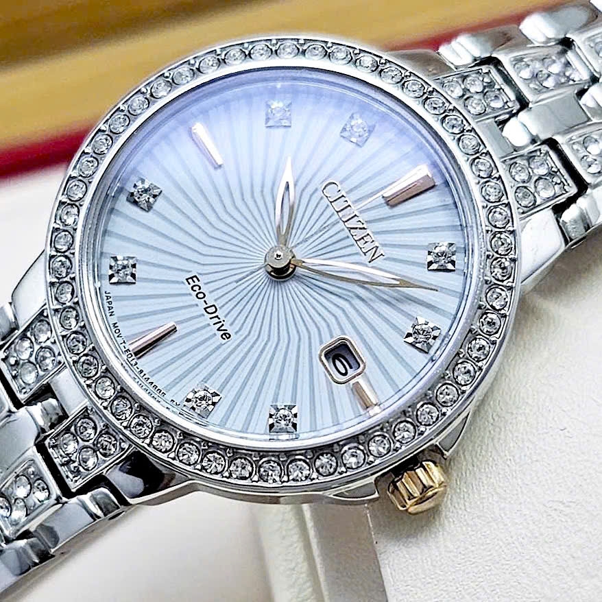 Đồng Hồ Nữ Citizen Quartz Eco-Drive Silhouette Crystal EW2340-58A