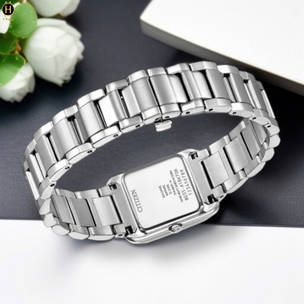 Đồng Hồ Nữ Citizen Quartz Eco-Drive L Bianca Silver Tone Watch 21.5mm EW5600-87D